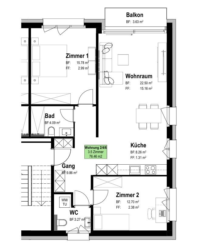 3 ½ Zimmer-Wohnung, 4500 Solothurn - Bild 3