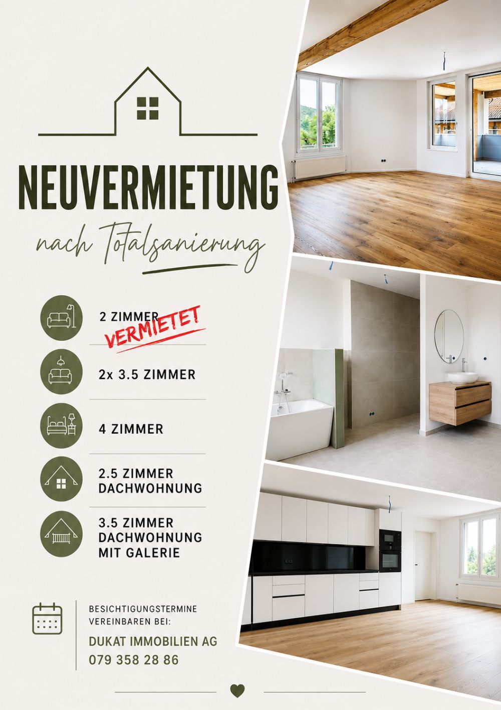 Erstvermietung nach Totalsanierung – Helle 3-Zimmer-Wohnung im Obergeschoss - Bild 1