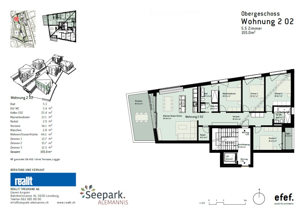 5.5-Zimmer-Neubauwohnung mit Terasse und Seeblick im Seepark Alemannis in Aesch am Hallwilersee - Bild 3