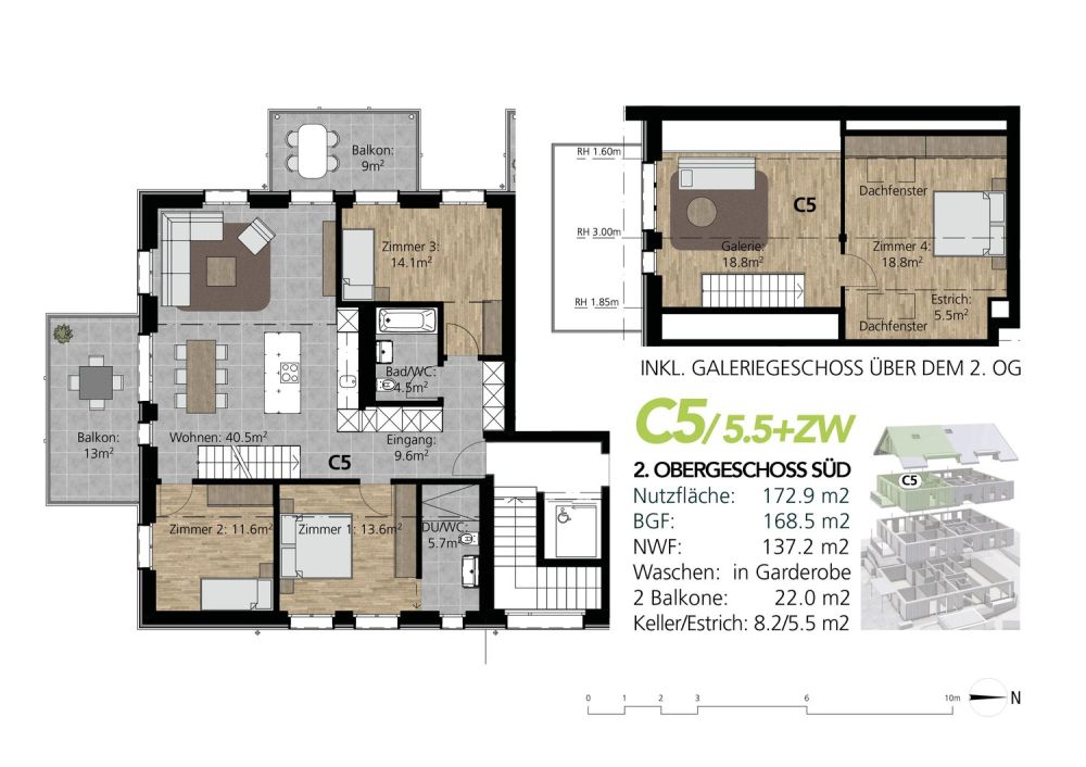 Exklusive Erstvermietung 5,5 Zimmer-Wohnung + Galerie im Eigentumsstandard - Bild 4