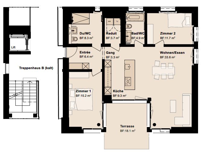 Hochwertige Neubauwohnungen im Herzen von Dachsen - Grundriss B.0.2