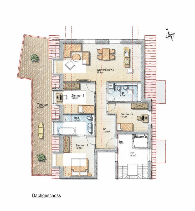 NEUBAU: Dachwohnung mit 4.5-Zimmern und Aussicht ins Grüne - Bild 11