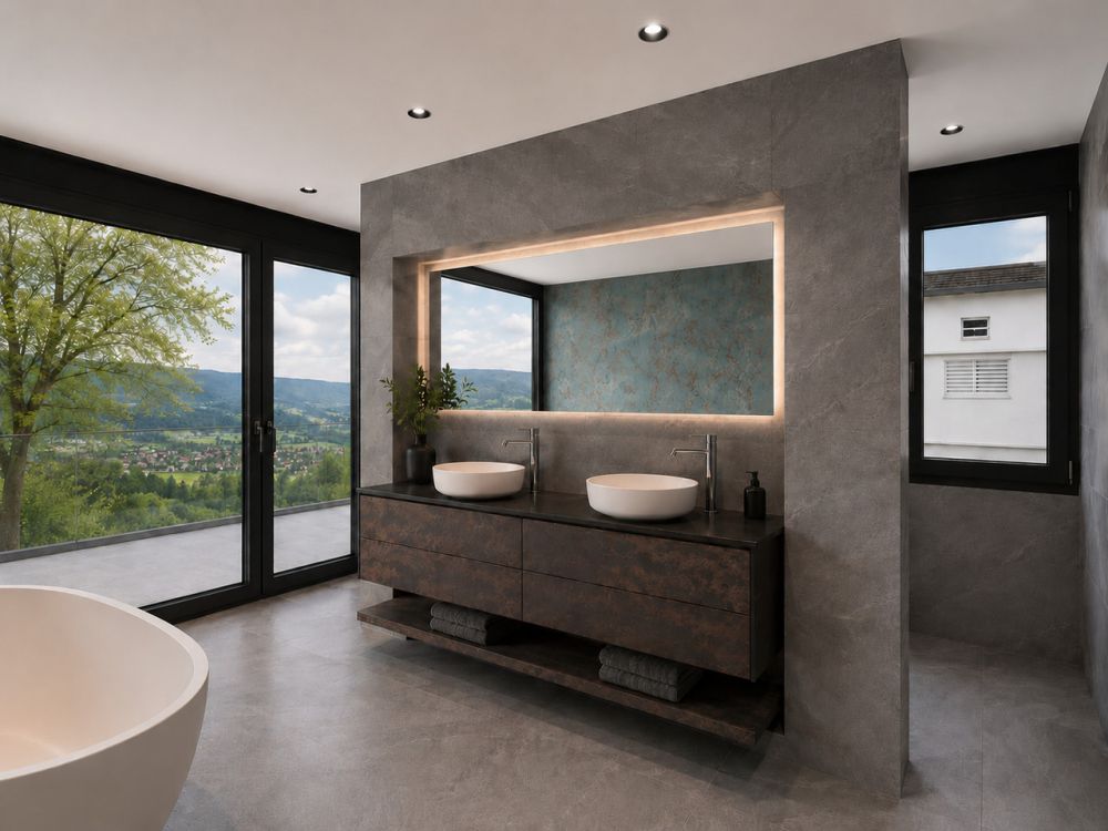 Luxuriöse Neubau-Attikawohnung mit traumhafter Seesicht - Visualisierung Bad en Suite