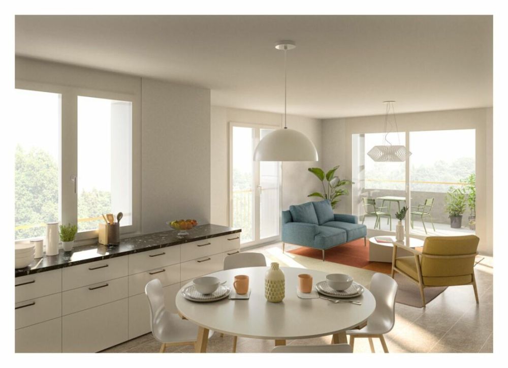 Prairie 2 - Appartement 5.5 pièces au 3ème étage - Cuisine-séjour type