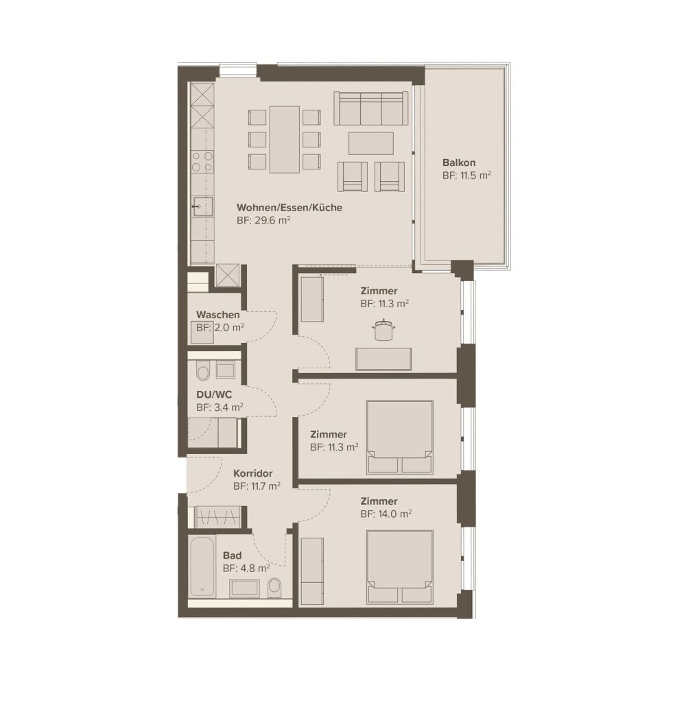 Erstbezug: zentrale und komfortable 4.5-Zimmer-Attikawohnung - Bild 8