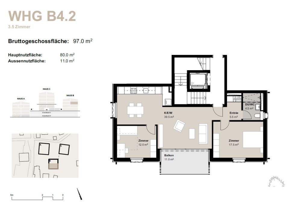 3.5-Zimmerwohnung zur Miete (Erstbezug): Neubau Hasol im Zentrum von B - Bild 11