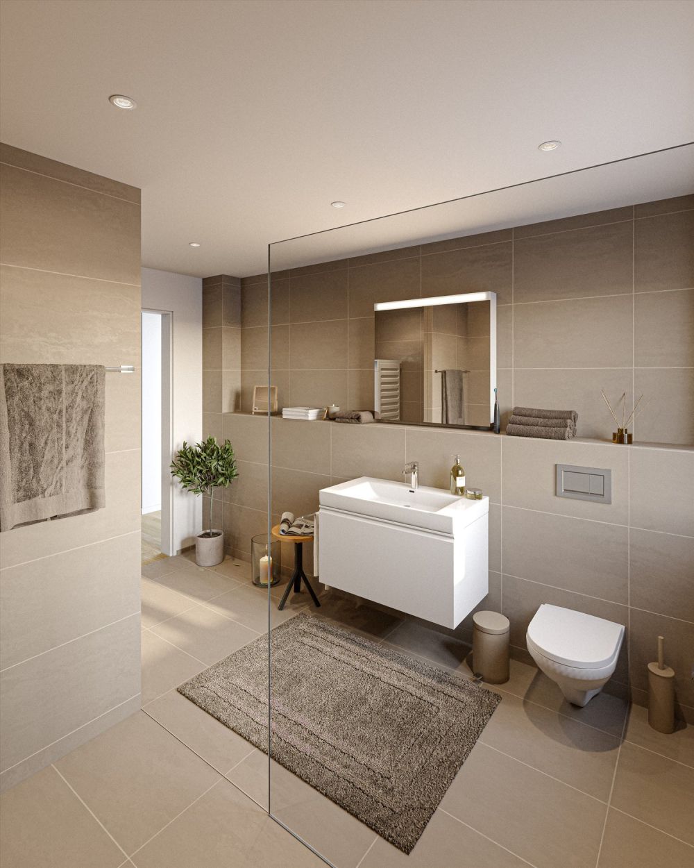 Moderne 2.5-Zimmer-EG-Wohnung mit gedecktem Sitzplatz - Bad