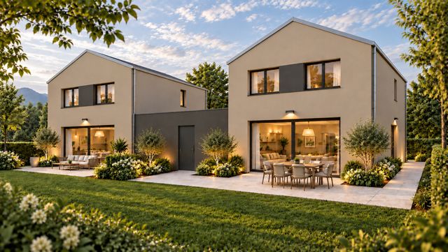 À louer à Choëx - Deux villas jumelles neuves de haut standing avec terrasses et jardin privatif - Maison 6.5 pièces - image - 1