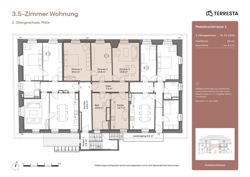 Renovierte und elegante 3.5-Zimmer-Wohnung im 2. Stock - Bild 9