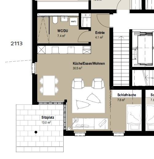 Willkommen zu Hause! Erster Nettomietzins geschenkt! - Grundriss_1.5_Zimmer_EG_2113.png