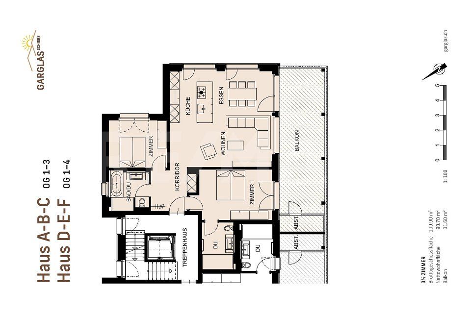 Nachhaltiges Wohnen Garglas.ch - 3½-Zimmer-Wohnung F8 mit Anteil an Solarkraft - Bild 12