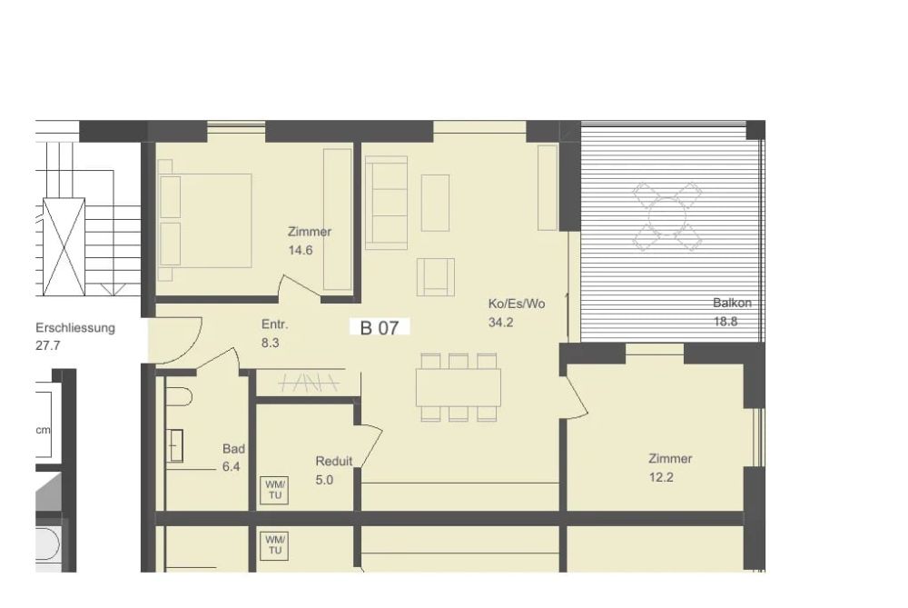 Erstvermietung Talberg-Park: 3.5-Zimmer-Wohnung mit Balkon (B07, 1. OG) - Bild 7