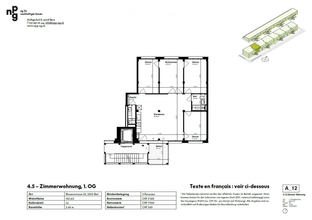 Projekt Tanzlinde: Tolle Neubau - Wohnung in Holzbau ab Mai 27 - Bild 3
