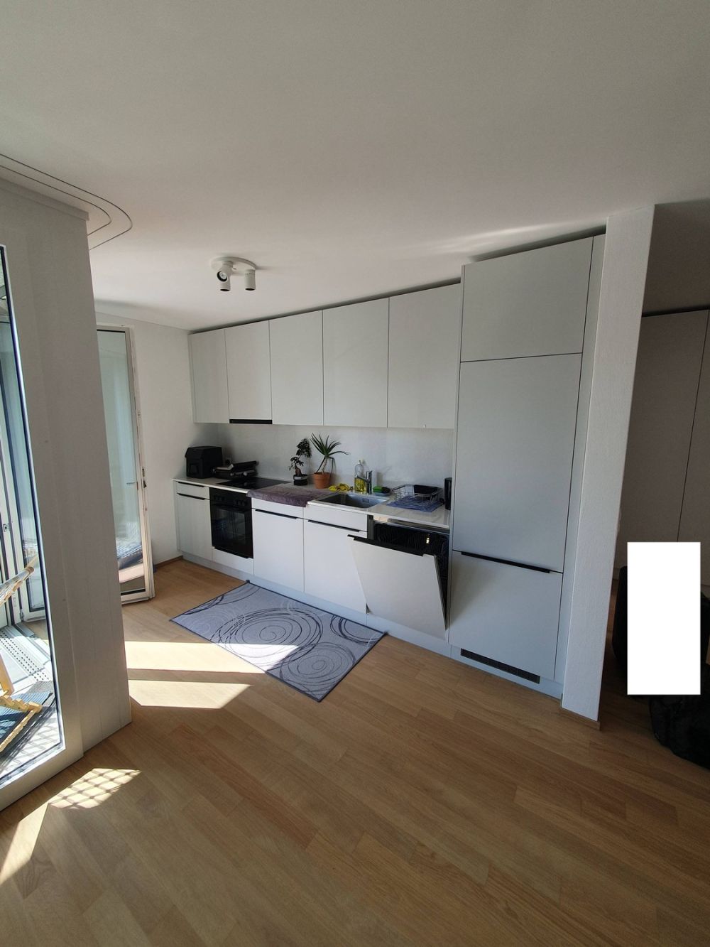 Moderne 2.5-Zimmer-Neubauwohnung (möbliert) direkt am Bahnhof Wetzikon - Zimmer 1 + Küche