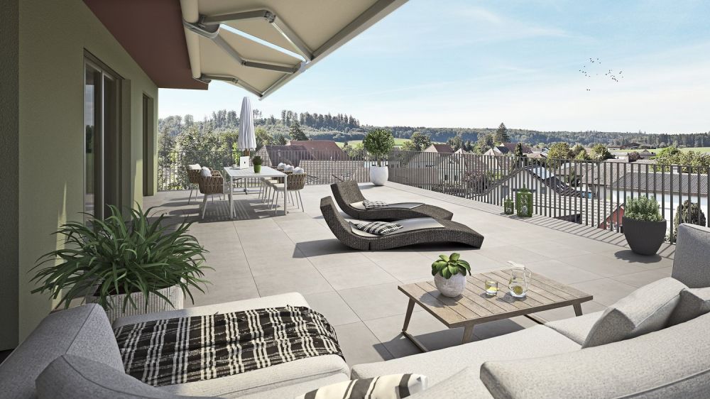 NEUBAU 2.5-Zimmer-Attikawohnungen mit grosser Terrasse in Biberist - Bild 1