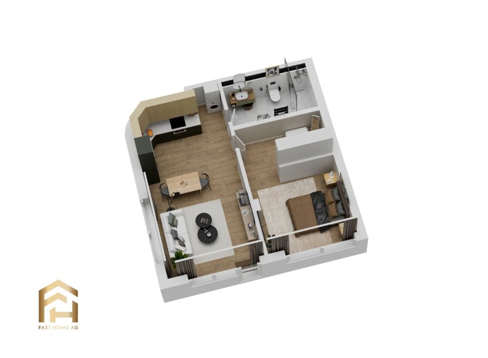 Moderne 2.5 Zimmer-Wohnung in Naters - Erstbezug - 2.5 ZWG - west