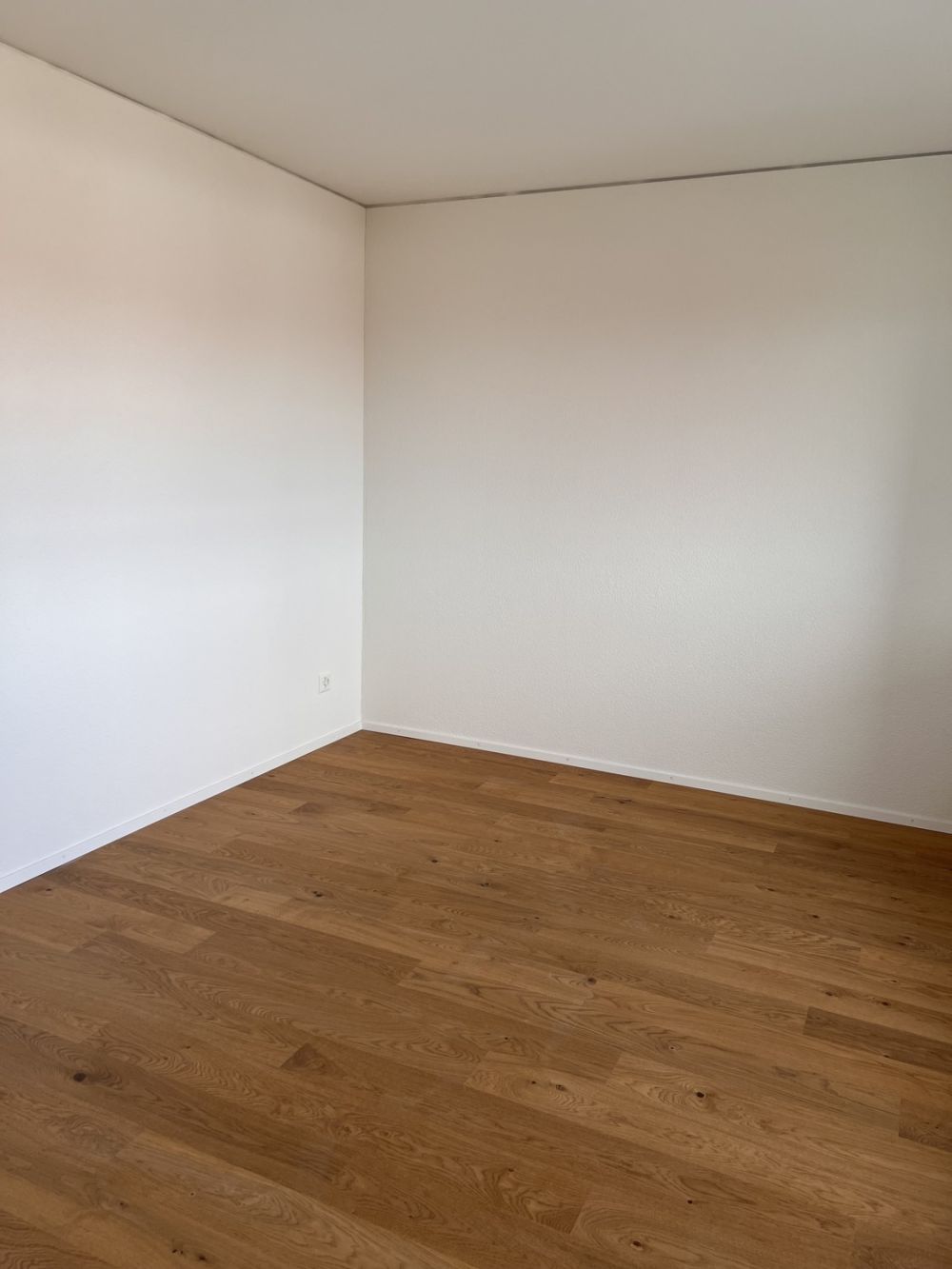 Erstvermietung | Moderne 3.5-Zimmer-Wohnung mit zwei Aussenbereichen & Einstellhallenplatz inklusive - Zimmeransicht mit Holzboden
