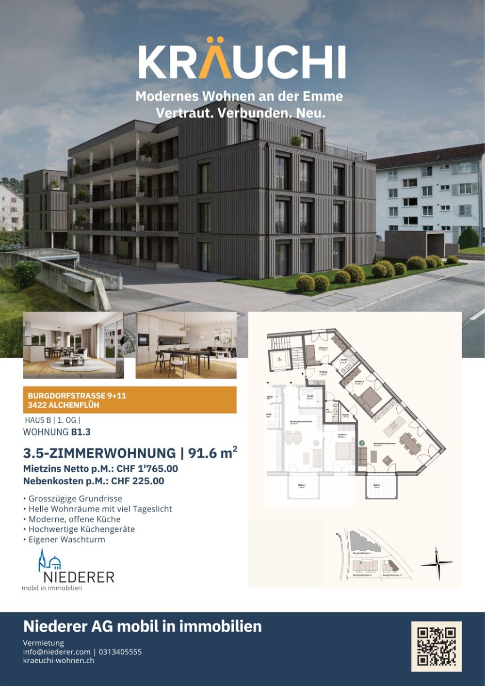 Letzte Chance: Mieten wie ein Eigentümer 3.5-Zimmer-Neubauwohnungen mit Kochinsel im Kräuchi-Areal - Bild 1