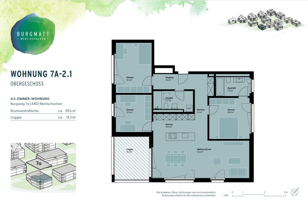 Attika 4.5-Zimmer-Woh. inkl. 2 Parkplätze und E-Ladestation — Neubau Minergie, steuergünstige Lage - Bild 2