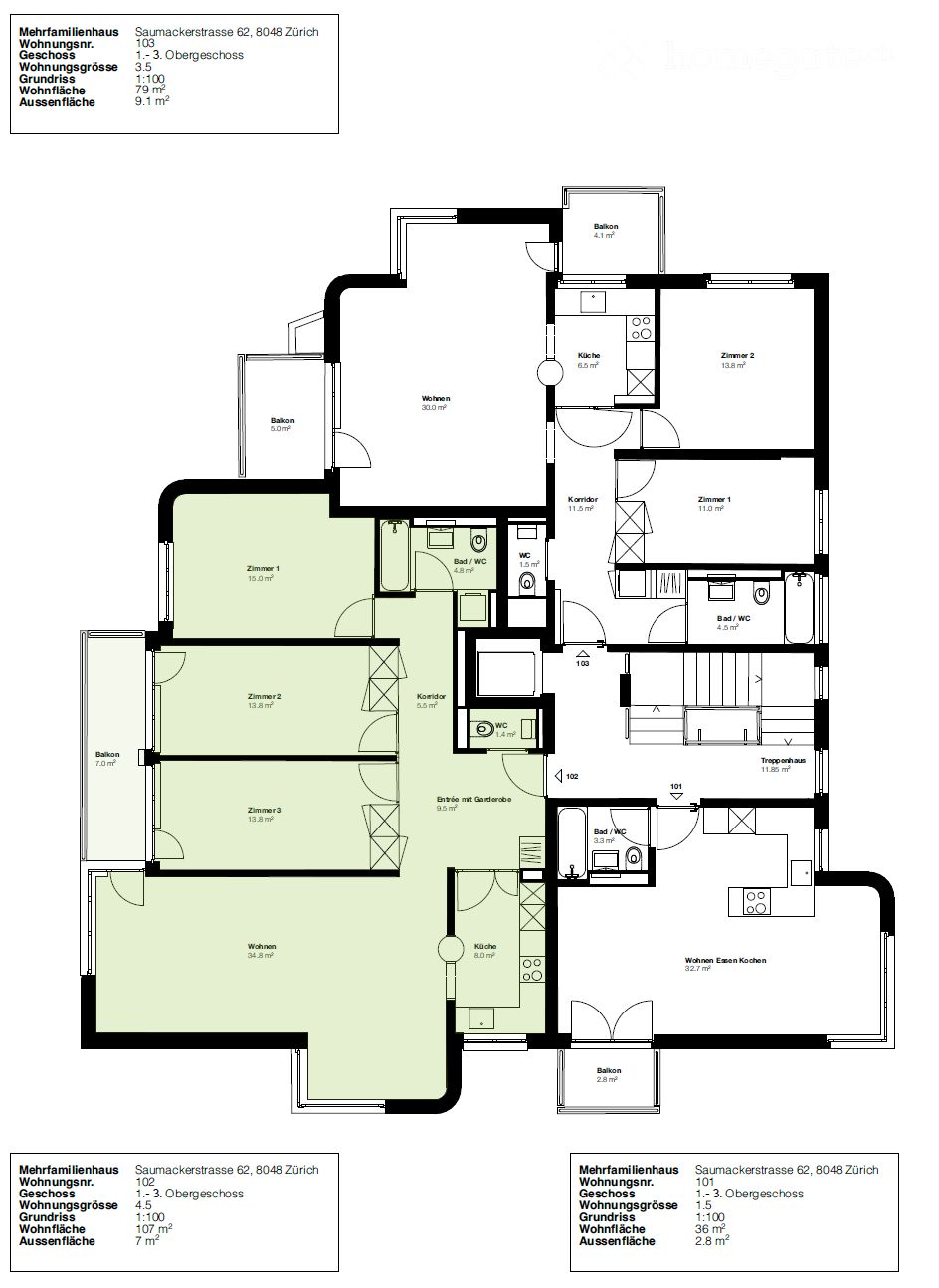 ERSTVERMIETUNG 4.5- Zimmerwohnung 1.OG, 8048 Zürich zu vermieten - Bild 3