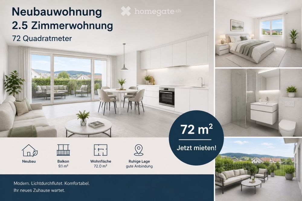 Moderne 2.5-Zimmer-Wohnung im Neubau – Reinach BL - Bild 1