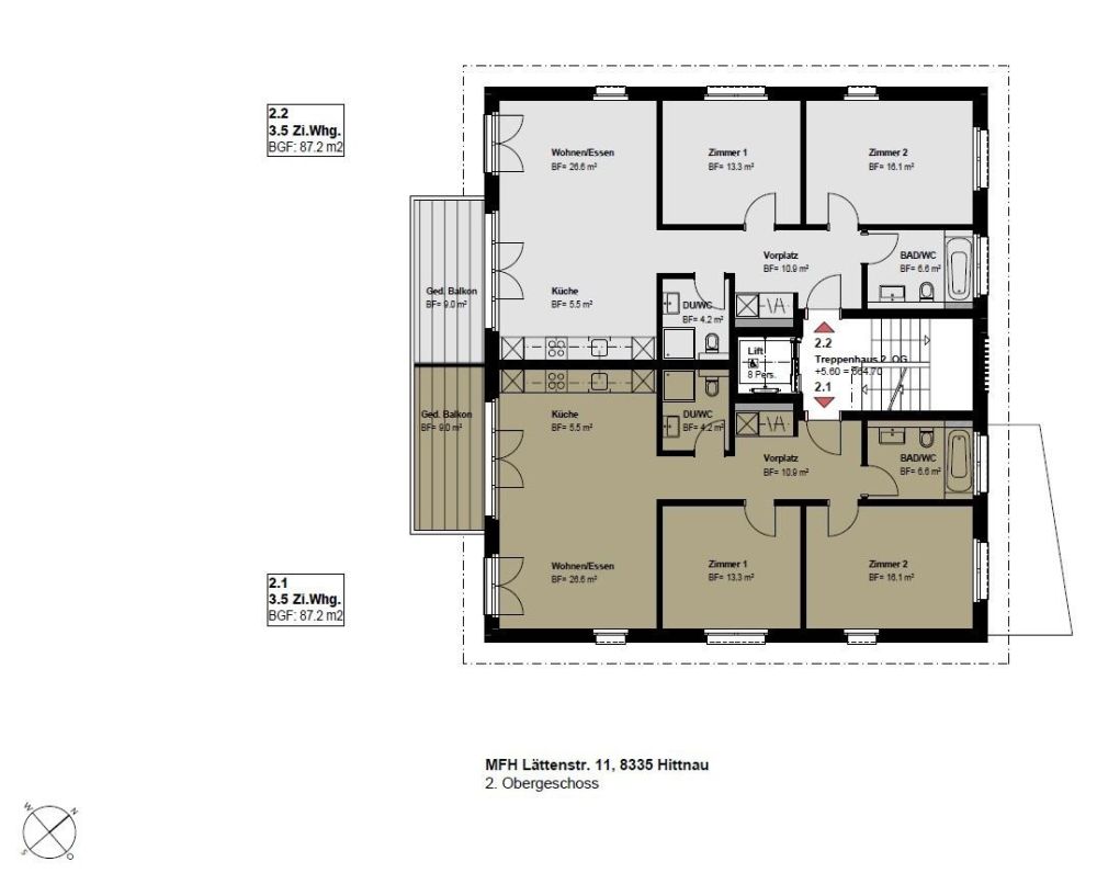 Modernes Wohnen - Grundrissplan 2.OG