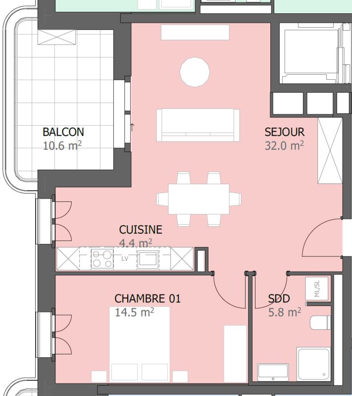 Prairie 5 - Appartement 2.5 pièces au 4ème étage - Bild 6