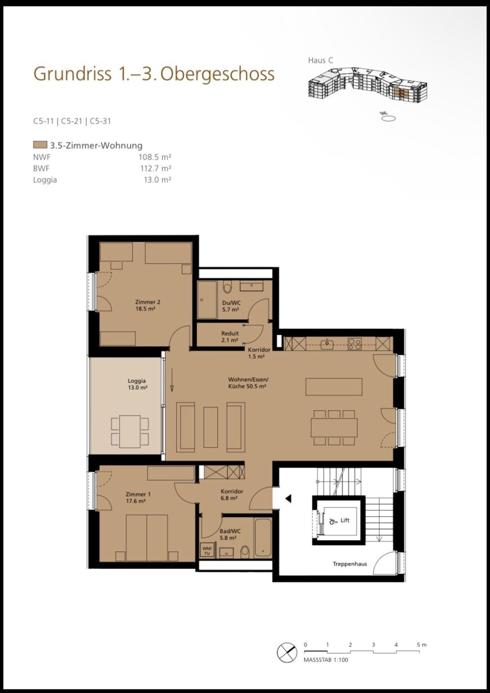 Moderne 3.5-Zimmer-Neubau-Wohnung mit Balkon in Emmen - Bild 2