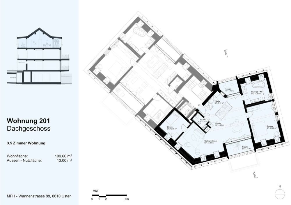 3½-Zimmer-Dachwohnungen an traumhafter Lage am Greifensee - Wohnung 201