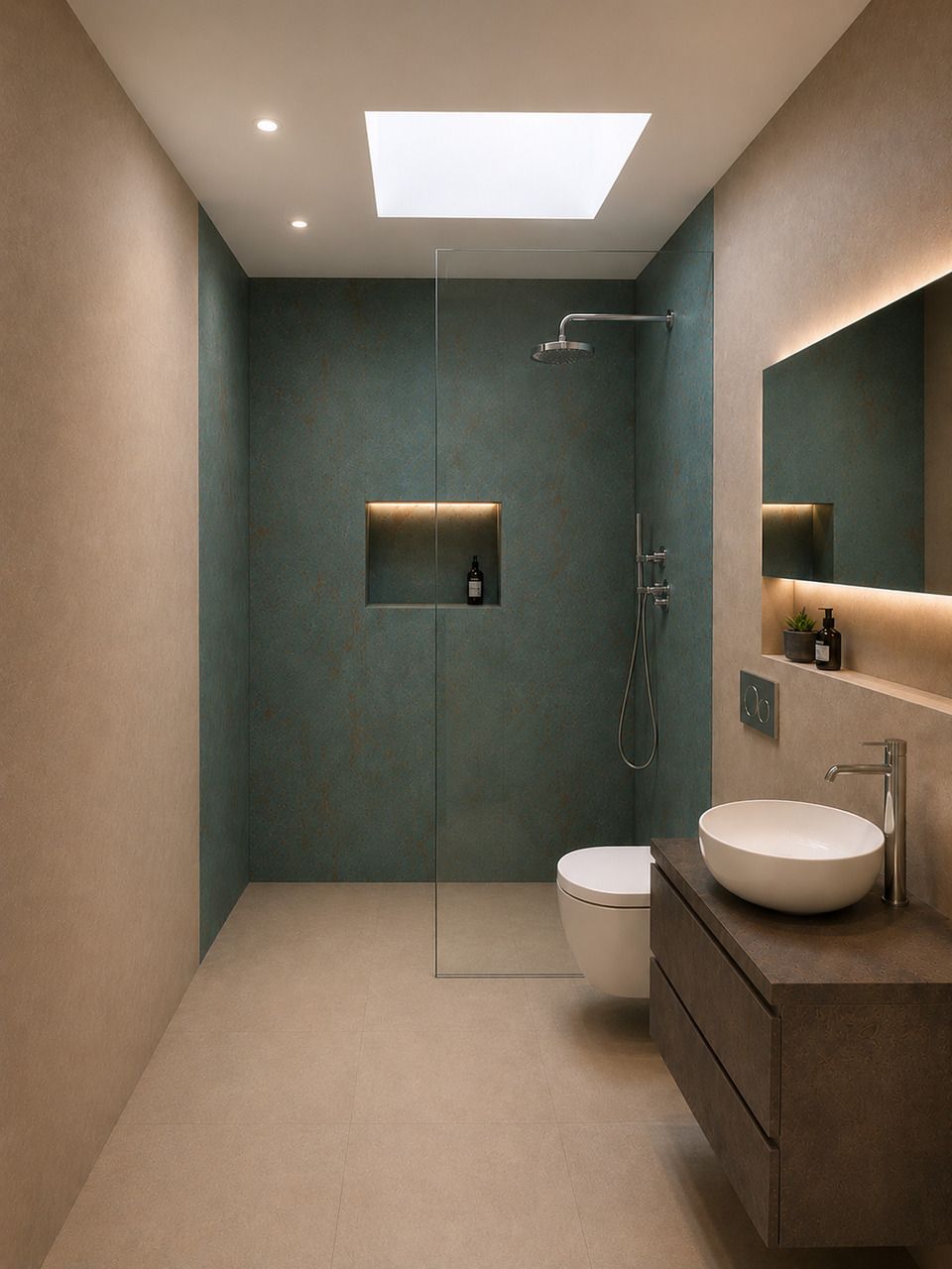 Luxuriöse Neubau-Attikawohnung mit traumhafter Seesicht - Visualisierung Gästebadezimmer