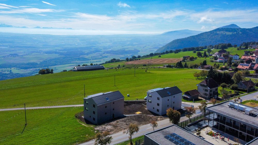 Appt neuf de 2.5 pces - Combles Splendide vue sur les Alpes et le lac - Vue aérienne