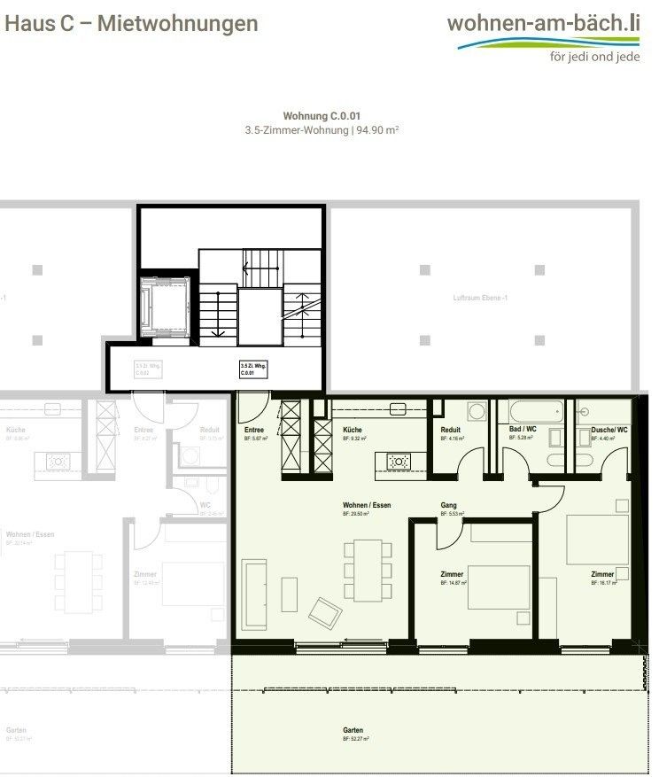 Neubau am Bächli - 3.5-Zimmerwohnung mit Stil - Grundriss C.0.01