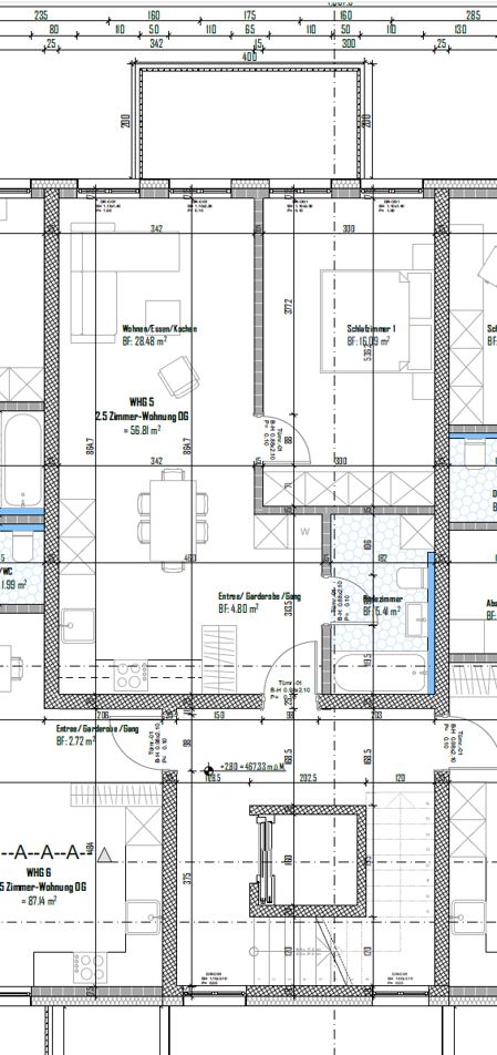 moderne 2.5-Zimmer-Wohnung in Sünikon zu vermieten - Grundrissplan
