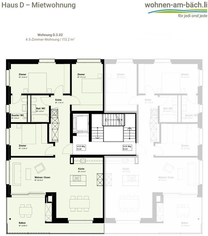 Erstvermietung - Ihre 4.5-Zimmer-Traumwohnung für die ganze Familie - Grundriss D.3.02