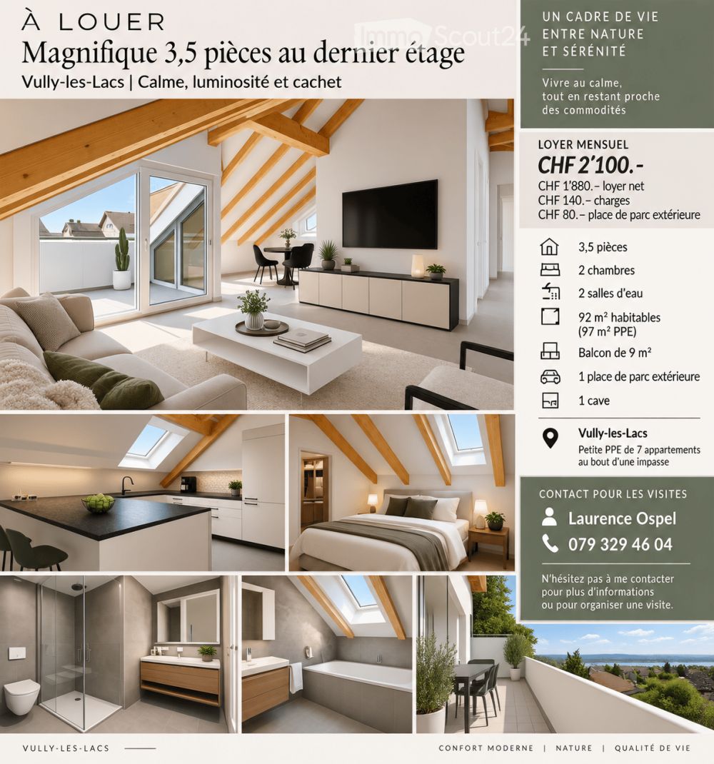 Charmant appartement de 3.5 neuf, charme, lumière et tranquilité - Bild 1