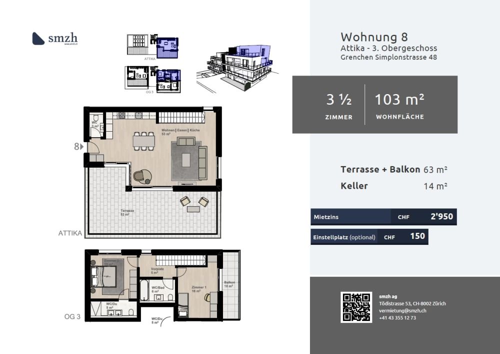 Moderne 3.5-Zimmer Maisonette mit Terrasse in Grenchen - Bild 2