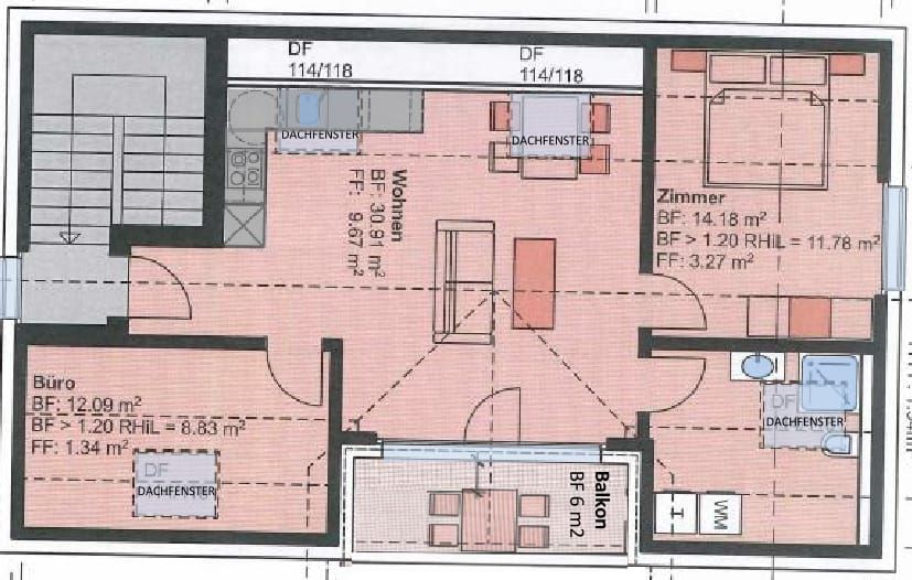 3.5-Zimmer-Dachwohnung mit hohen Decken in Wolfwil - Erstbezug mieten - Bild 3