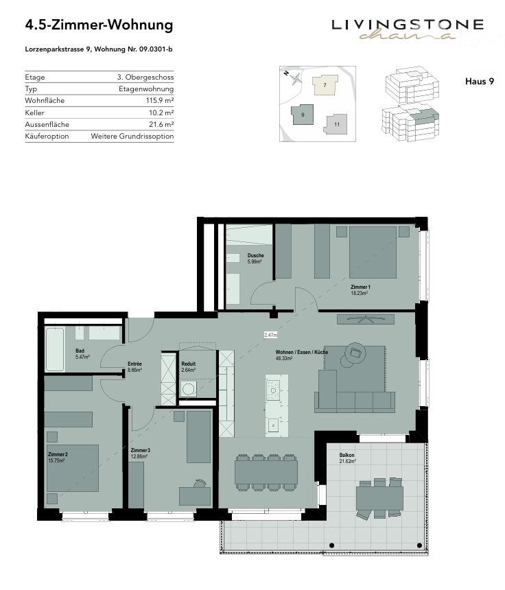 Moderne 4.5-Zimmer-Neubauwohnung im Lorzenpark, Cham – ab August 2026 - Bild 2