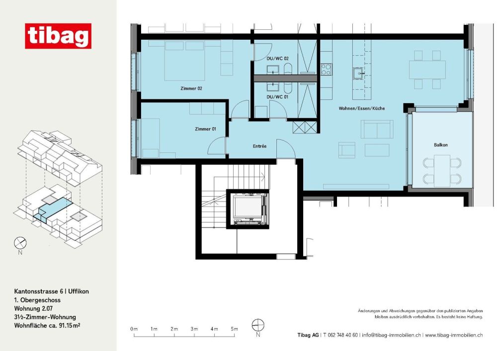 Moderne Wohnung in Uffikon LU zu vermieten - Grundriss 07