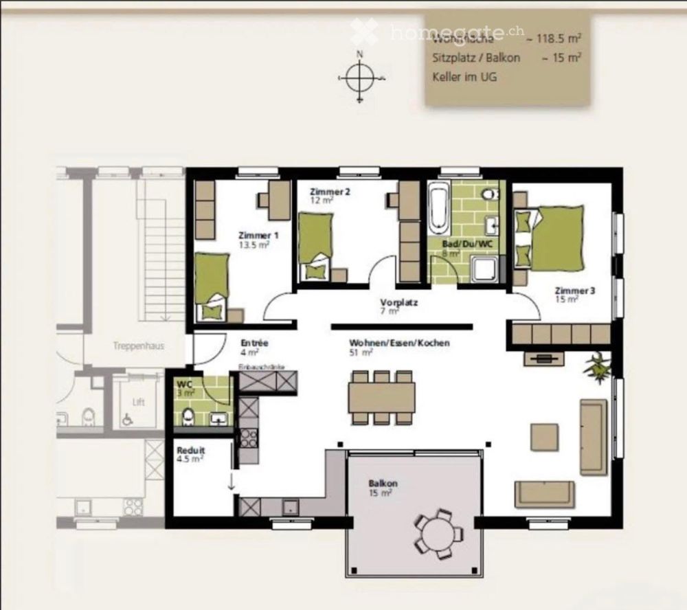 Helle 4.5-Zimmer-Wohnung - Bild 1