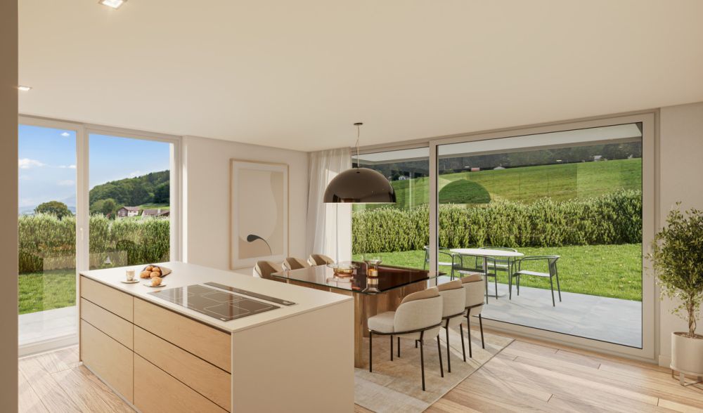 Praz Melley - Lot B4 - Appartement de 4.5 pièces neuf - Pièce de vie