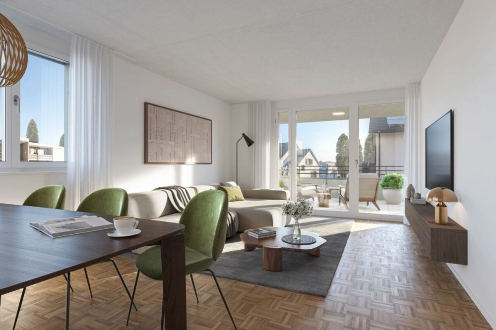 Erstbezug - Moderne 2½ Zimmer-Wohnung in ruhigem Quartier - Wohnzimmer