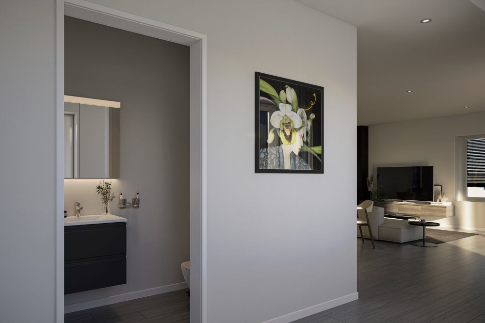 Exklusives Wohnen  2.5-Zimmer-Attikawohnung in 8967 Widen (Berikon) - Korridor mit Gäste-WC