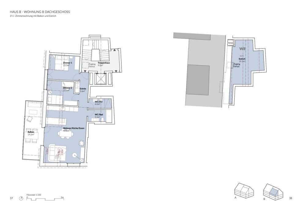 Erstbezug: Moderne 3.5-Zimmer-Dachwohnung im Minergie-P-Neubau - Bild 2