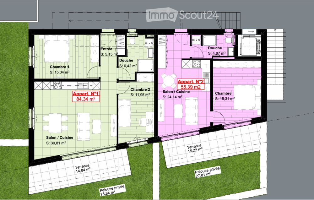 APPARTEMENT NEUF 2,5 pièces 55 m2, terrasse et jardin, ARDON - Bild 10