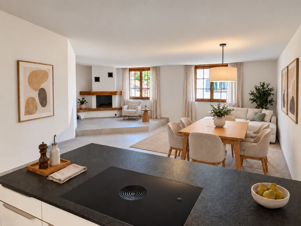 Frisch kernsanierte 4.5-Zimmer-Wohnung mit Cheminée in Dachsen - Bild 1