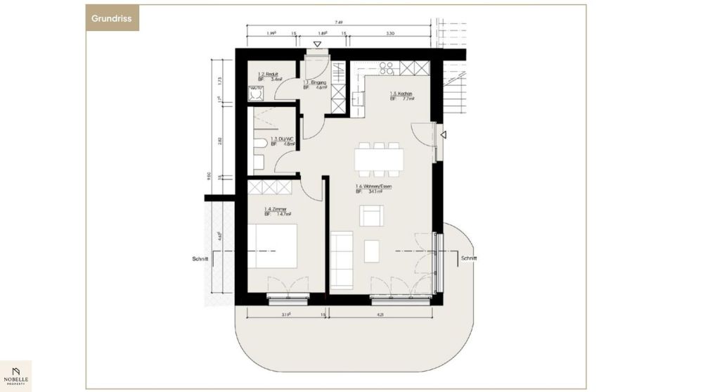 Moderne 2.5-Zimmer-Wohnung in ruhiger Lage in Dachsen - Bild 9