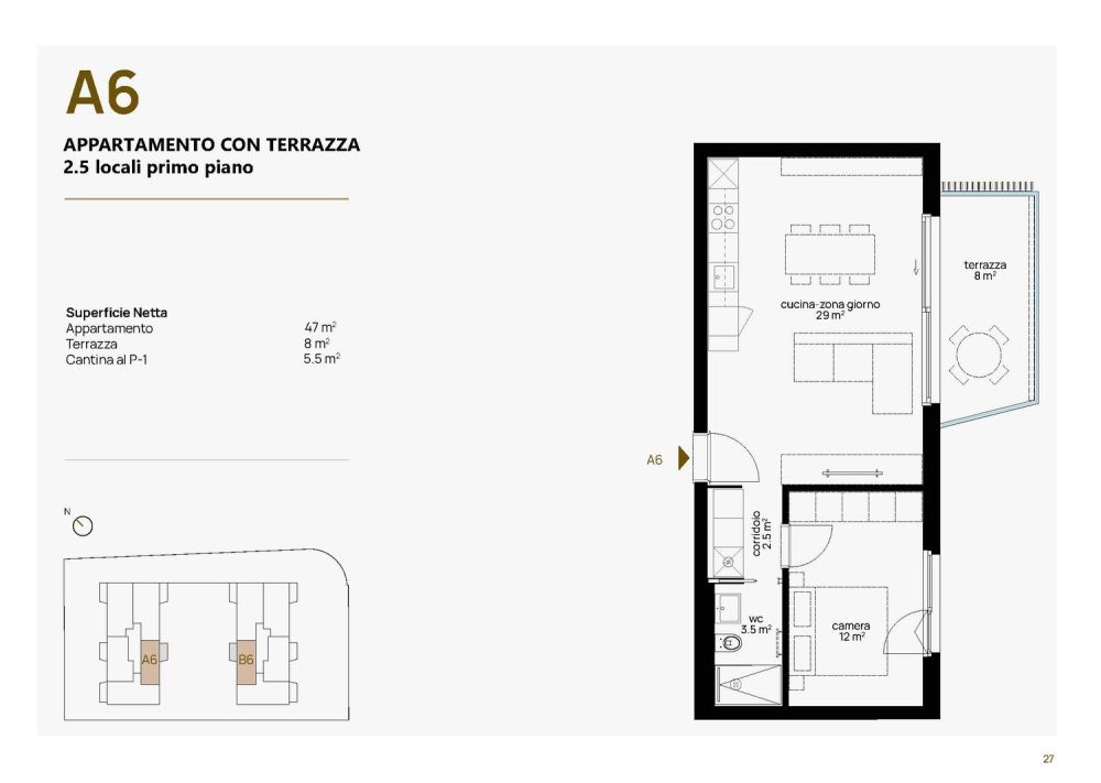 Appartamento arredato 2.5 locali con terrazzo - Lumino (TI) - Bild 9