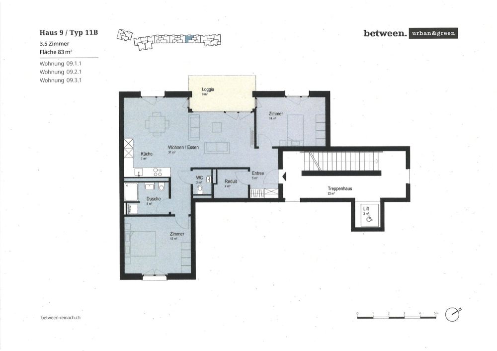 Top moderne 3,5-Zimmer-Whg (1.OG) mit Loggia, Lift + eigenem Waschturm - Bild 9