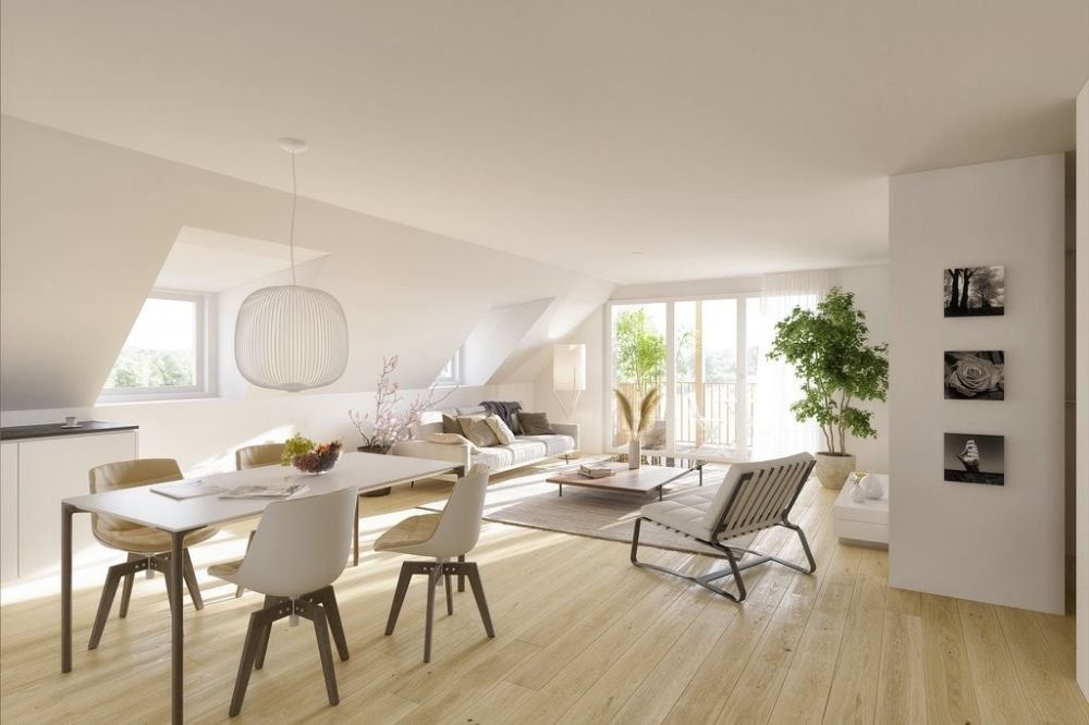 Erstbezug: Moderne Singlewohnung in Ettingen - Visualisierung Wohnbereich